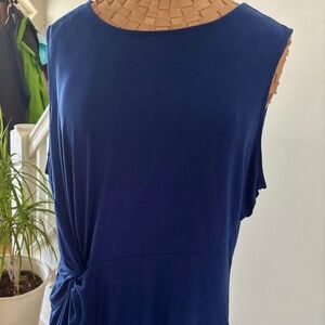 Beautiful Cobalt Blue Sleeveless Top XL with twist at right hip.